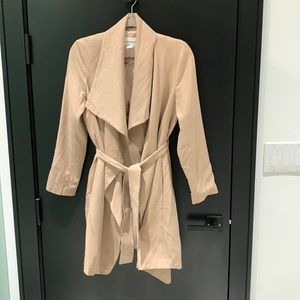 Club Monaco Twill drape belted trench jacket